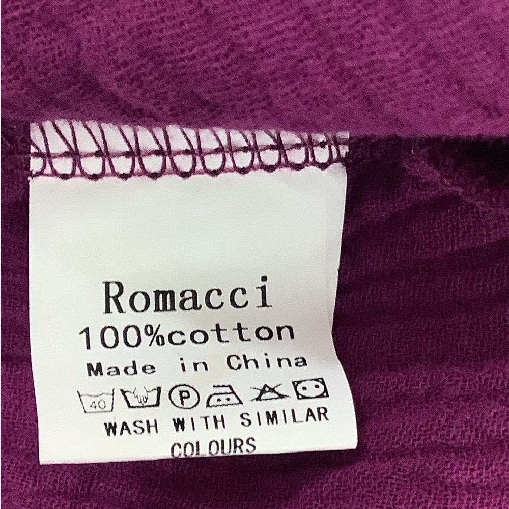 NEW Cotton Oversized caftgan Dress eggplant purple LARGE - Picture 11 of 12